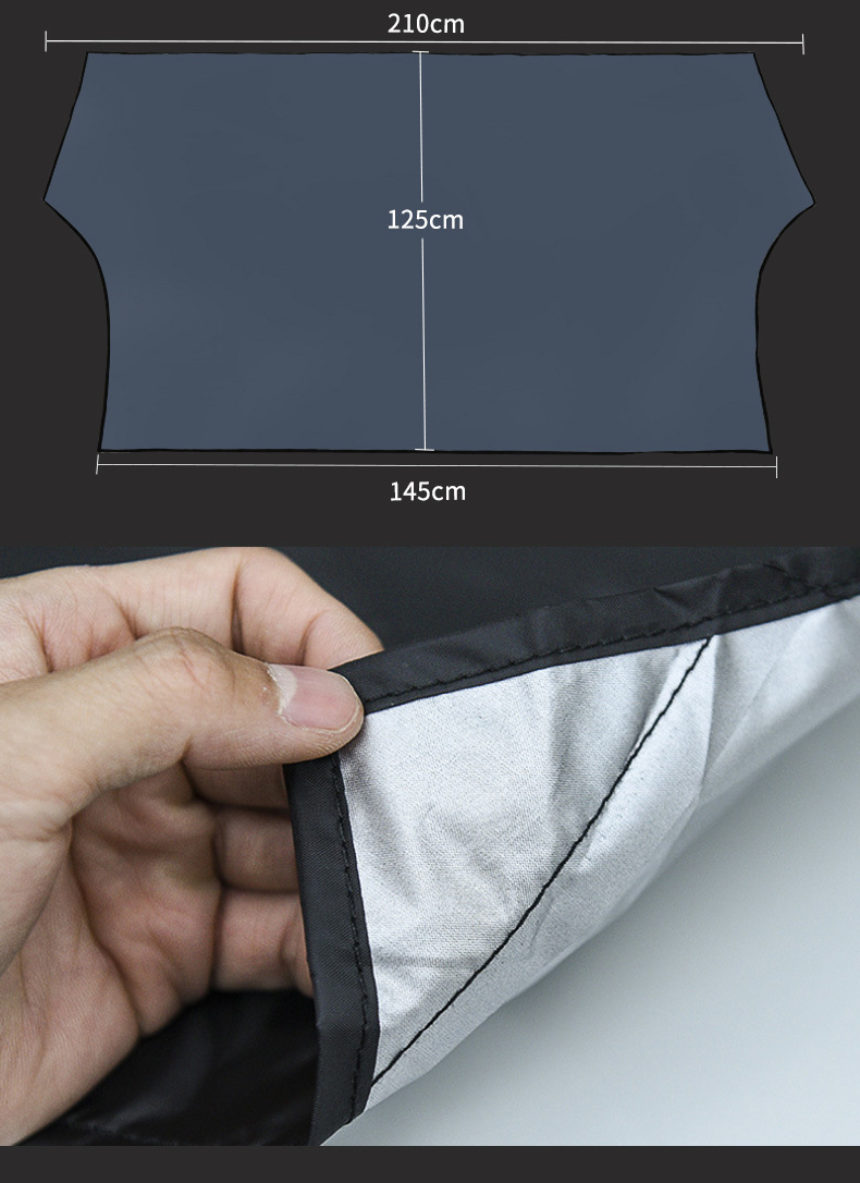 Car Snow Cover, Front Windshield Cover, Anti-Freeze and Snow-Proof Winter Front Snow Cover, Magnetic Snow-Proof and Frost-Proof Cover
