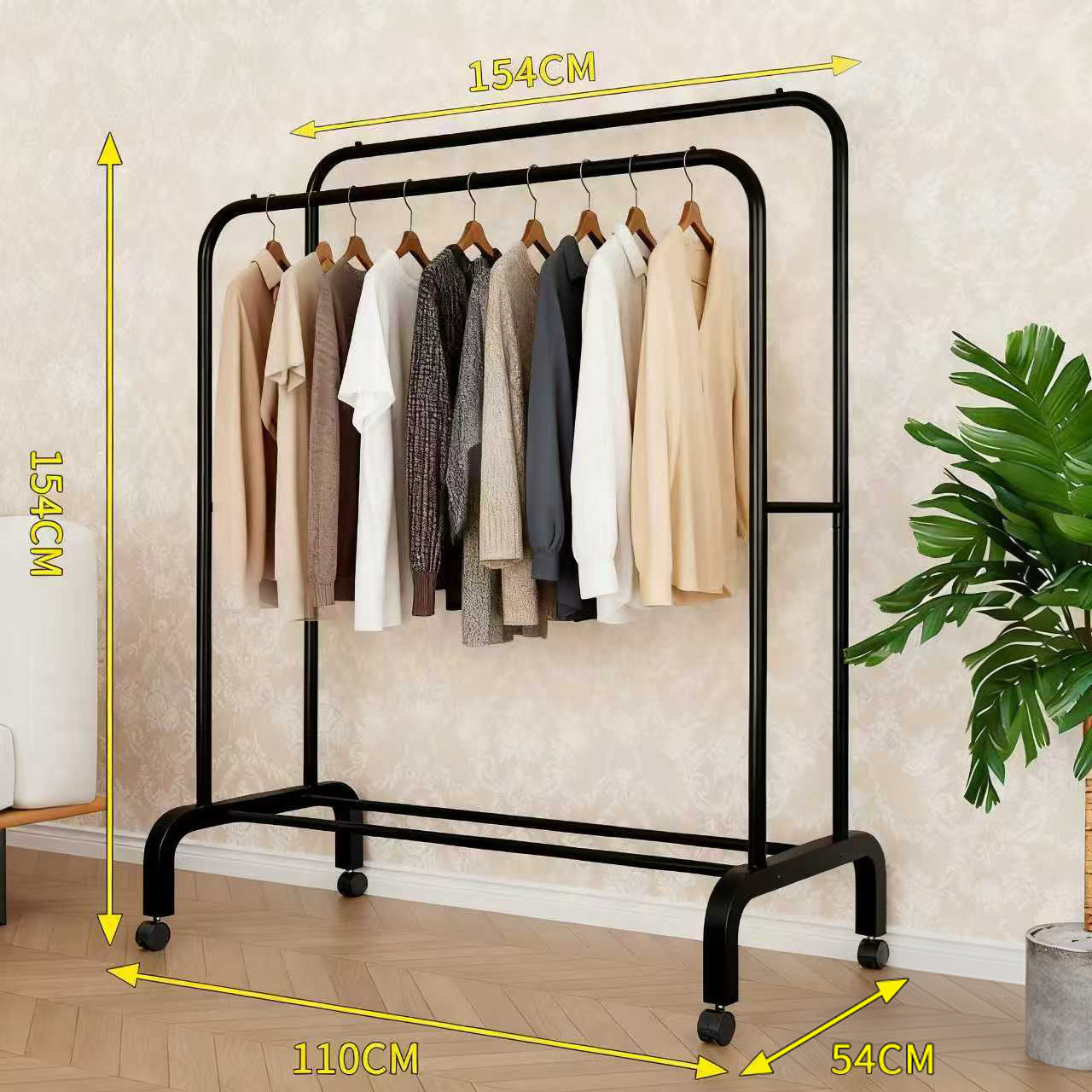 Perchero sencillo transfronterizo, perchero de pie para dormitorio o balcón, tendedero plegable móvil, tipo barra de pie, venta al por mayor