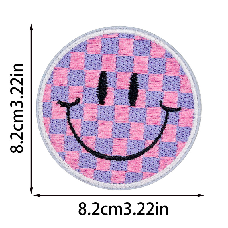 スマイリーフェイス刺繍布ステッカー漫画ラウンド刺繍ステッカー携帯電話ケースバッグ装飾ステッカー子供服衣類パッチステッカー縫製なし|undefined