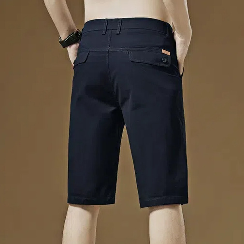Hong Kong High-end Pure Cotton Five-point Casual Shorts Men's Summer Thin Slim-fit Straight Trendy Brand Tooling Five-point Pants