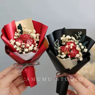 迷你小清新花束玫瑰干花mini精致伴手礼品满天星礼物装饰女圣诞节