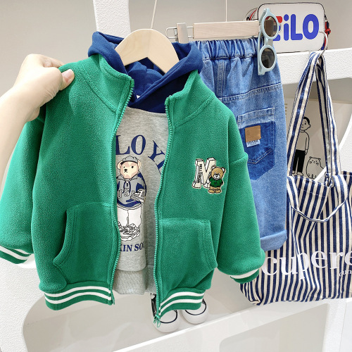 Children's polar fleece jacket boys plus fleece autumn clothing  baby clothing fleece baby top winter particle fleece thick