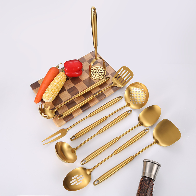 Amazon cocina de acero inoxidable guisado de fideos de pesca lengua cuchara de carne tenedor de patata conjunto de regalo