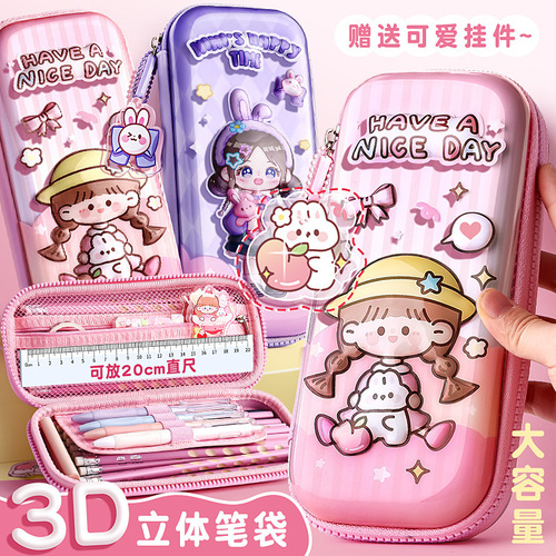 EVA pencil case large capacity girls pencil case  new pencil case Japanese girls student pencil case children