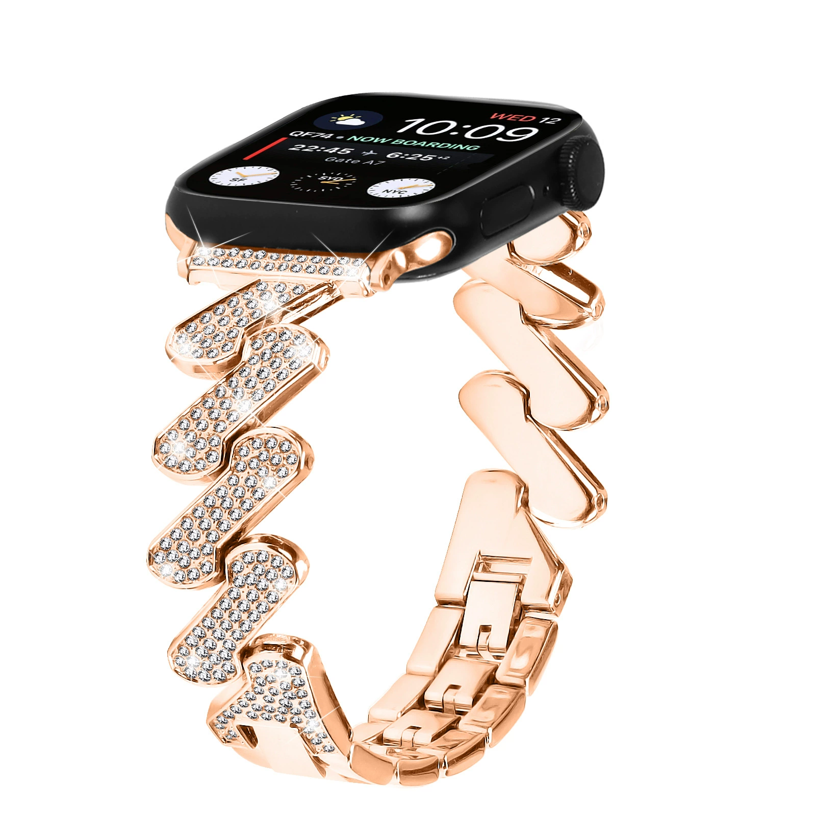 Устанавливается на Apple Watch 10ULTRA2 Band 7 -характер драгоценный камень бриллиант найден новый золотой новый ароматный ветер