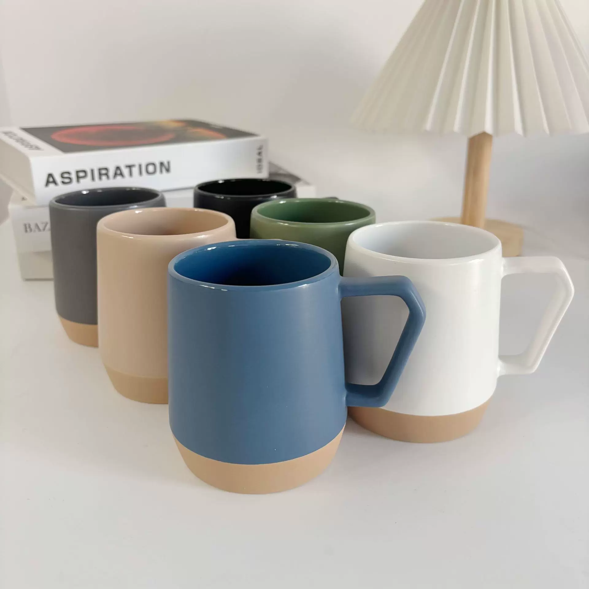 定制厂家供应无光釉陶瓷杯异型马克杯喝水杯牛奶杯