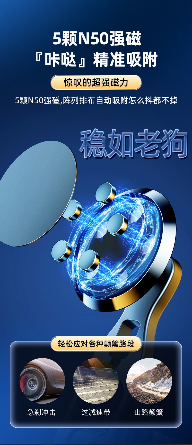 Car Navigation Mobile Phone Holder Car Dashboard Suspended Screen Navigation Foldableing Car Magnetic Universal Holder