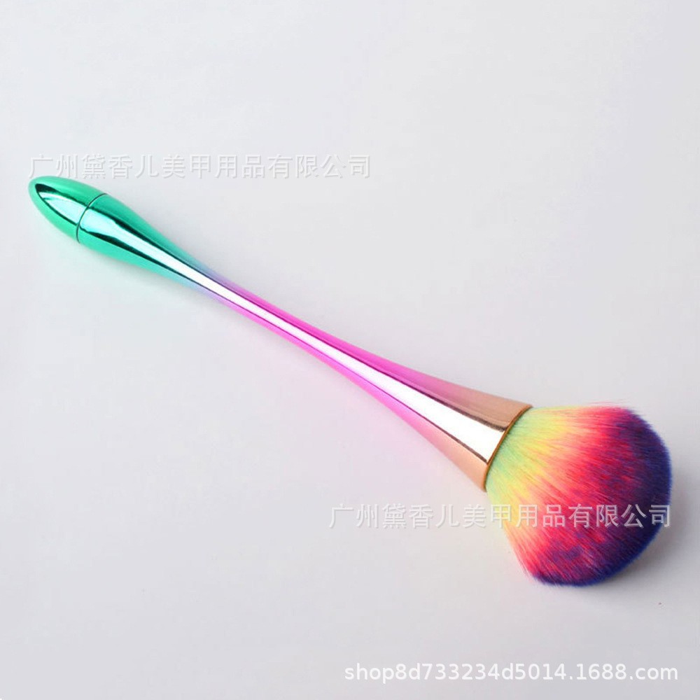 Brocha para Polvo de Manicura y Maquillaje de Nylon Suave para Limpieza de Uñas y Colorete
