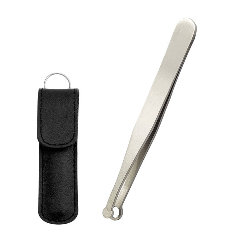 Recortador de Pelo Nasal Presionable de Acero Inoxidable para Pelo Nasal y Cejas