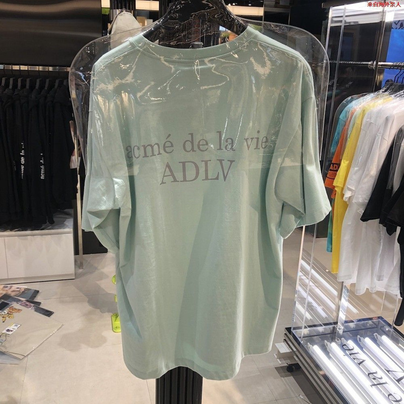 韓国ADLVカウンター春夏トレンドインクラシックレターシンプルカラーベーシックTシャツカップル半袖|undefined