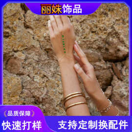 速卖通奢华祖母绿连指手链欧美时尚感个性通勤百搭饰品女
