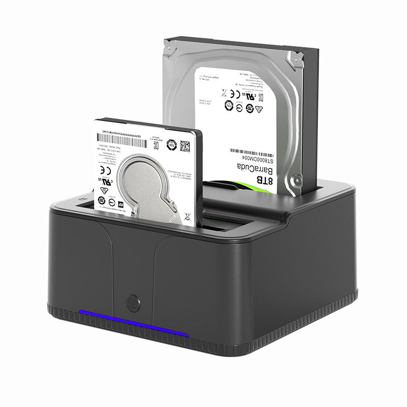 Nuevo modelo privado USB2.5/3,5 Base de disco duro de doble disco copia sin conexión caja de disco duro multifunción Disco Duro socket
