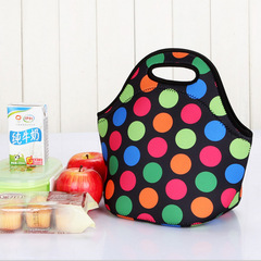 Amazon neoprene material lunch bag printed adult and children outdoor picnic insulated portable mommy lunch bag