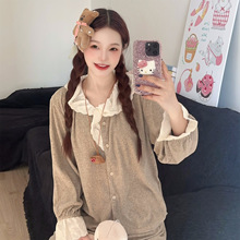 YASE【你好欧尼】韩系ins秋冬新款毛巾绒家居服荷叶边睡衣套装女
