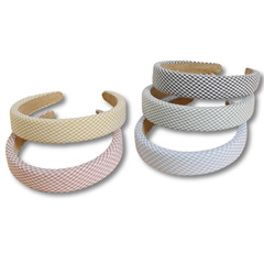 春夏氣質網紅格子發箍2024年韓式新款復古港風頭飾高顱頂發卡頭箍