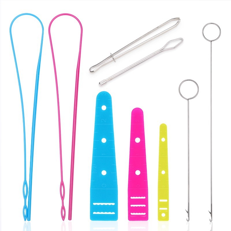 PACK塑料彩色穿带器穿松紧带工具塑料长款穿带器不锈钢穿带器批发