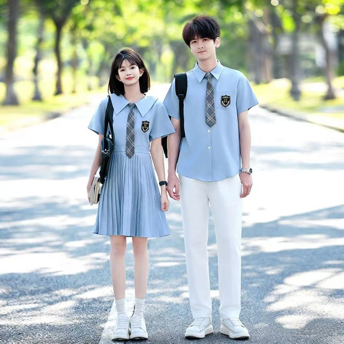 Class 61 Uniform Set, College-Style Dress, Summer Shirt, Graduation Photo Uniform for Middle and High School Students, Chorus Performance Uniform