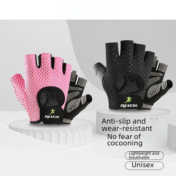 Ricky Outdoor Riding Fitness Half-finger Gloves Men's and Women's Running Mountaineering Weightlifting Non-slip Breathable Thin Gloves