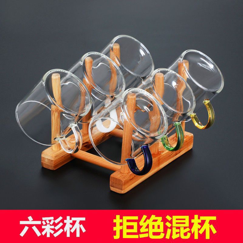 玻璃小茶杯功夫茶具耐热加厚家用透明喝水杯子6只装套装包邮批发
