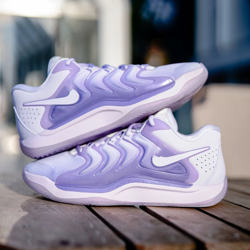 Putian Kd17 Practical Training Basketball Shoes Durant 17Th Generation Anti-Slip Shock-Absorbing Sports Shoes Lavender Purple American Team