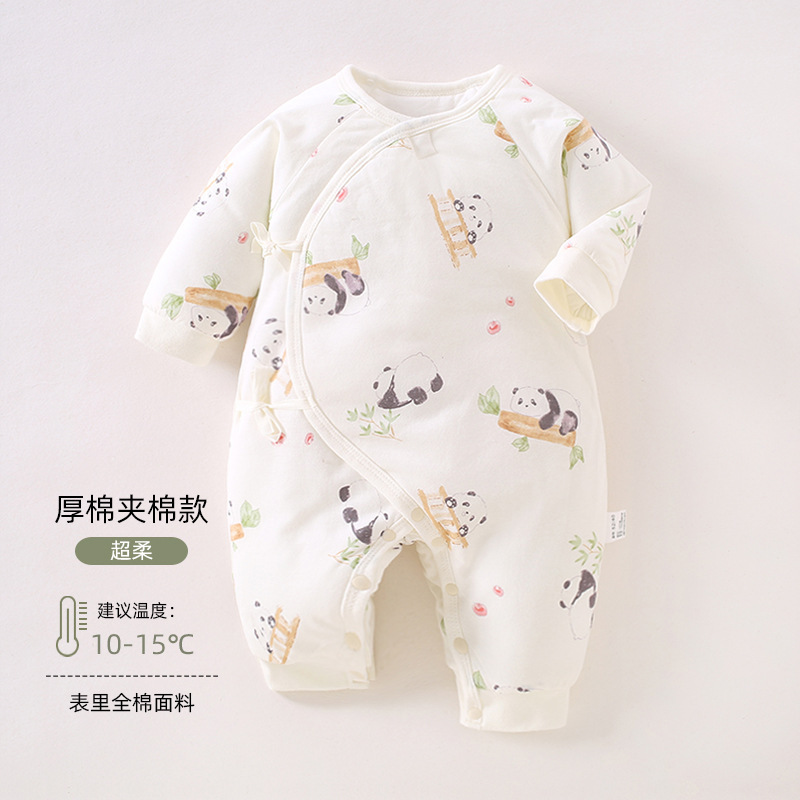 赤ちゃんの蝶々衣120gの厚い綿の新生児は赤ちゃんの綿の連体の服のa類の新生児の連体の服に登ります。|undefined