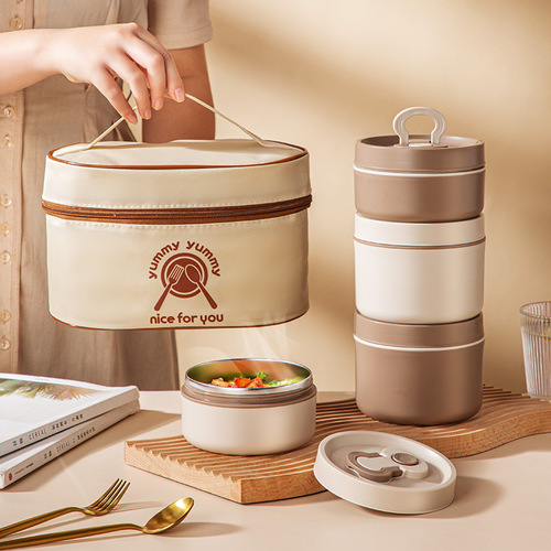 Aluminum foil insulation bag wholesale round insulation bucket lunch box bag portable lunch bag Oxford cloth lunch bag waterproof