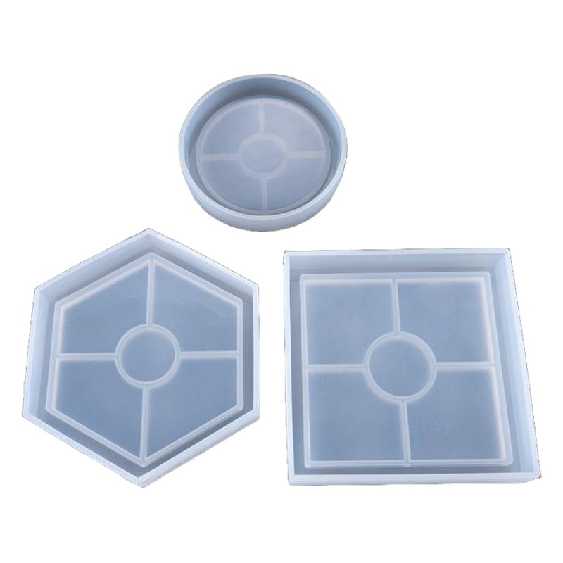 Yu Meiren DIY de Cristal epoxi joyería hecha a mano cuadrada redonda hexagonal posavasos molde silicona Pascua