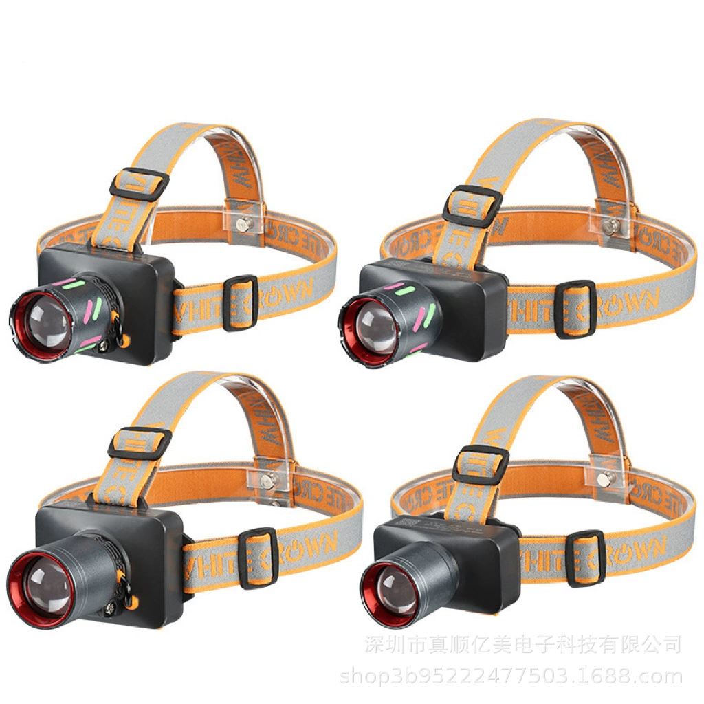 Сильный свет фары Зарядка сверхяркая водонепроницаемая индукционная зум ночная рыболовная лампа освещения дальний свет наружная головная шахтная лампа