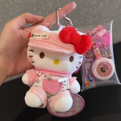 サンリオ正規版ハローキティバッグストラップ漫画かわいいハローキティぬいぐるみキーホルダープレゼント