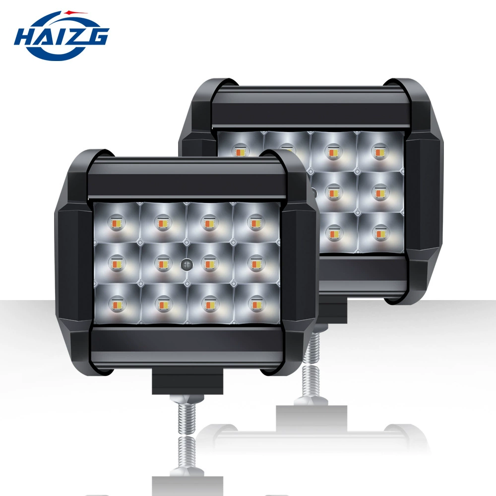 HAIZG Автомобильный светодиодный рабочий свет двухцветный 36 Вт трехглазый трехрядный модифицированный фонарь для внедорожника, передний бампер, прожектор