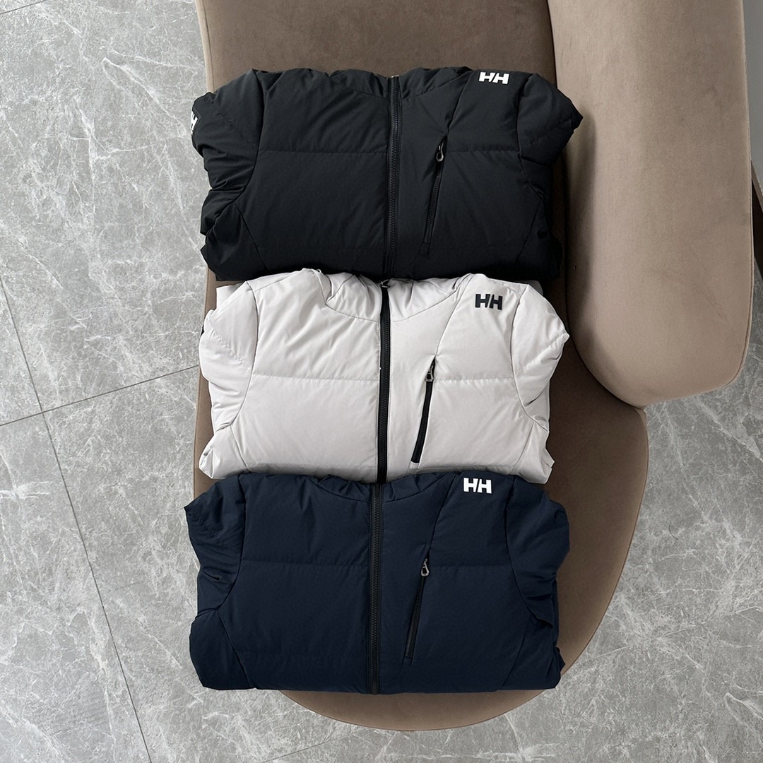 Hailey Hansen HH New Windproof Hooded Waterproof Men's Warm Goose Down Jacket, Outdoor Solid Color