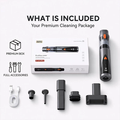 Cross-border best-selling car wireless vacuum cleaner, suitable for both home and car use, alloy straight tube, brushless motor, three-speed settings, and powerful suction