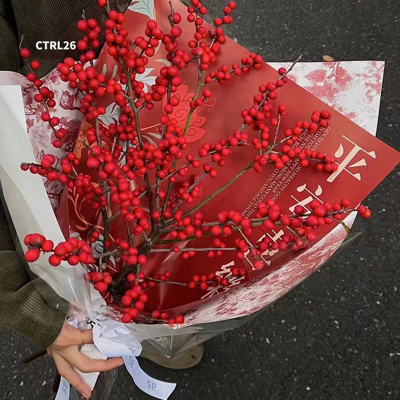 新中式国风系列包装纸新年年宵花喜庆春节网红包花材料礼物装饰纸