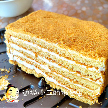 俄罗斯提拉米苏蛋糕蜂蜜黄奶油老式蛋糕牌果仁列巴营养早餐