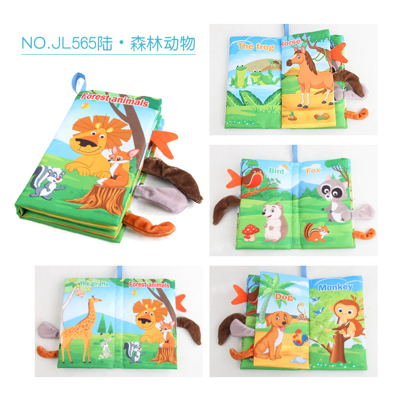 Educación temprana bebé animal cola libro de tela animal marino Libro de Palma bosque animal libro de tela juguete transfronterizo image 13