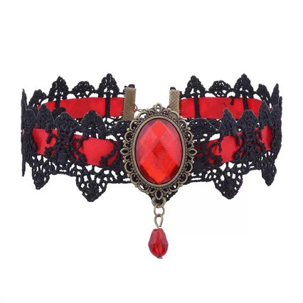 European and American Cross-Border Hot-Selling Necklaces, Gothic Retro Punk Choker, Lace Necklace, Braided Neck Chain, Clavicle Chain for Women