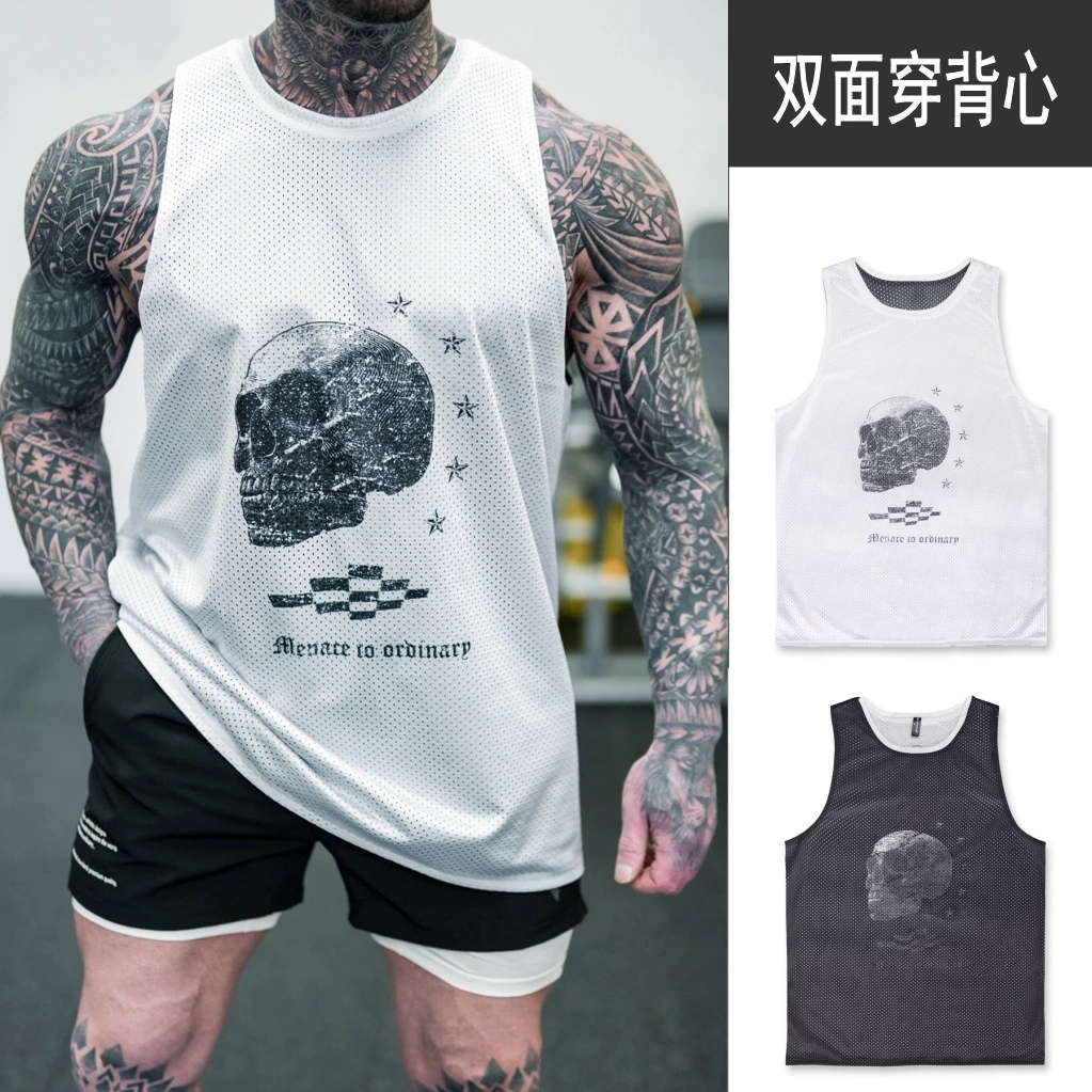 Двусторонний баскетбольный жилет, летний модный брендовый Быстросохнущий Спортивный жилет, мужской жилет без рукавов, топ для фитнеса и тренировок