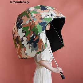 关晓彤卖萌头盔雨伞晴雨两用帽子儿童遮阳情侣双人伞
