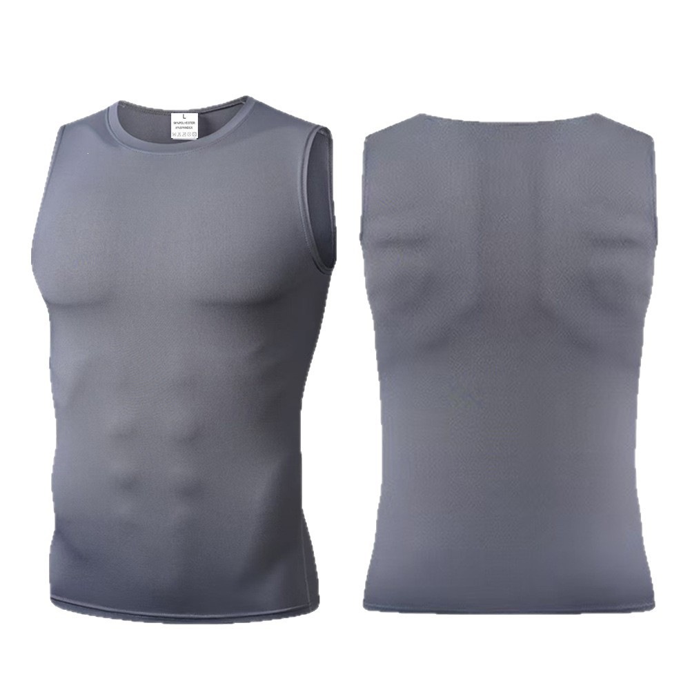 Fuente de fábrica de chaleco de fitness para hombres chaleco de secado rápido de fitness transfronterizo de manga corta chaleco apretado de hombre camiseta de deporte compresión