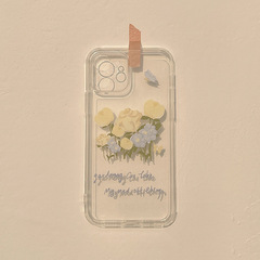 Oil painting rose 13 promax apple 14 full cover iPhone 11 phone case XR silicone 15 transparent 12 suitable soft