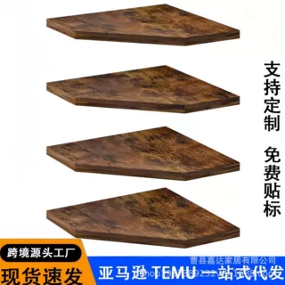 跨境实木角落搁板壁厨房墙面转角多层收纳架卫生间墙角洗漱用品置