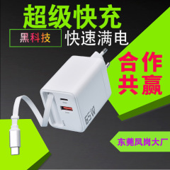 65W 格納式ケーブル充電器 充電ヘッド 格納式ケーブル TYPE-C 急速充電 デュアルポート ケーブルアダプター付き 充電ヘッド