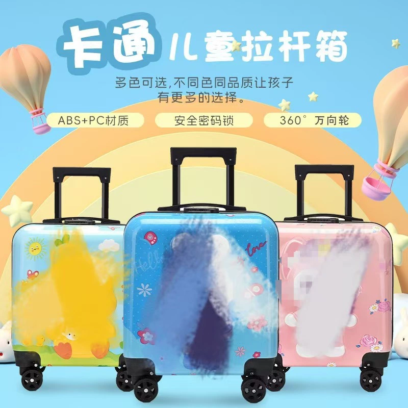 18-дюймовый новый детский Багаж с мультяшным рисунком Студенческая тележка чехол Универсальный чемодан с паролем на колесах оптом