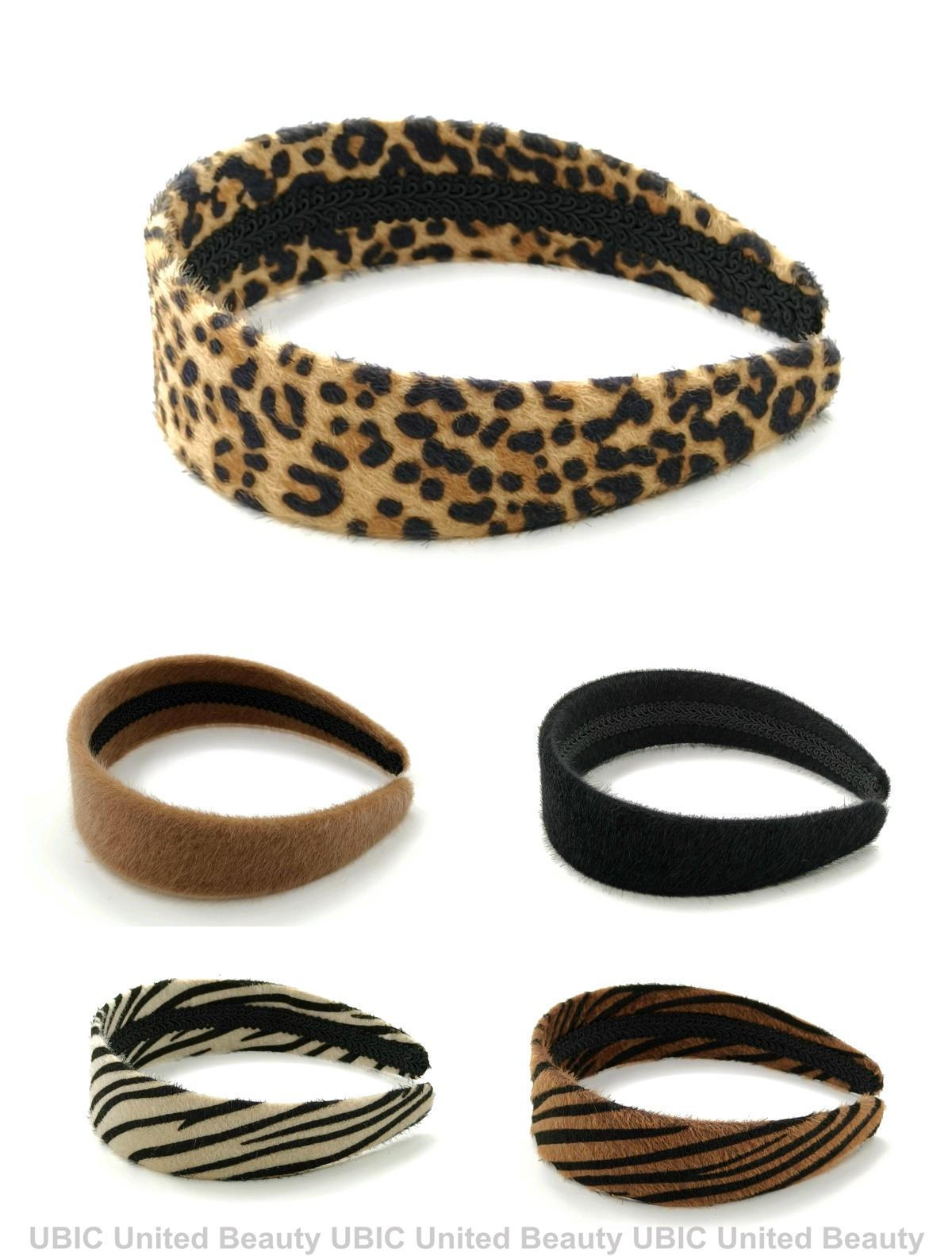 HB251101-37.5x4虎纹斑马纹豹纹纯色仿马毛发箍-