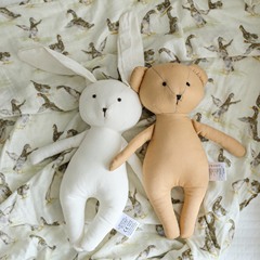 Ins-style new cartoon bear and rabbit baby sleep companion and soothing plush toy for children and babies