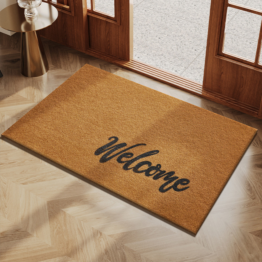 Pvc Imitation Coconut Palm Entrance Door Mat, Outdoor Washable, Wear-Resistant, Non-Slip Door Mat with a High-End Feel, Dirt-Scraping for the Doorway