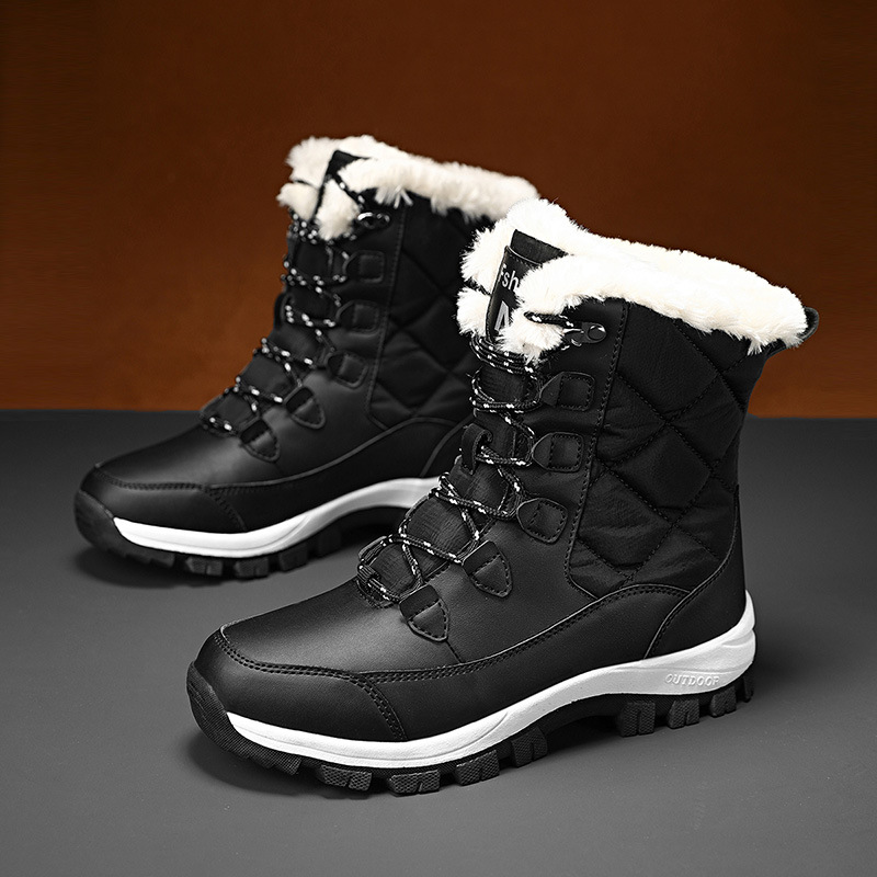 Botas de algodón de invierno para mujeres al aire libre más vello grueso calentamiento botas de nieve de comercio exterior zapatos de mujer de tamaño grande