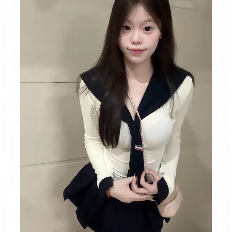 学院风辣妹秋基础修身t恤坎肩三件套设计感上衣内搭蛋糕裙女套装|undefined