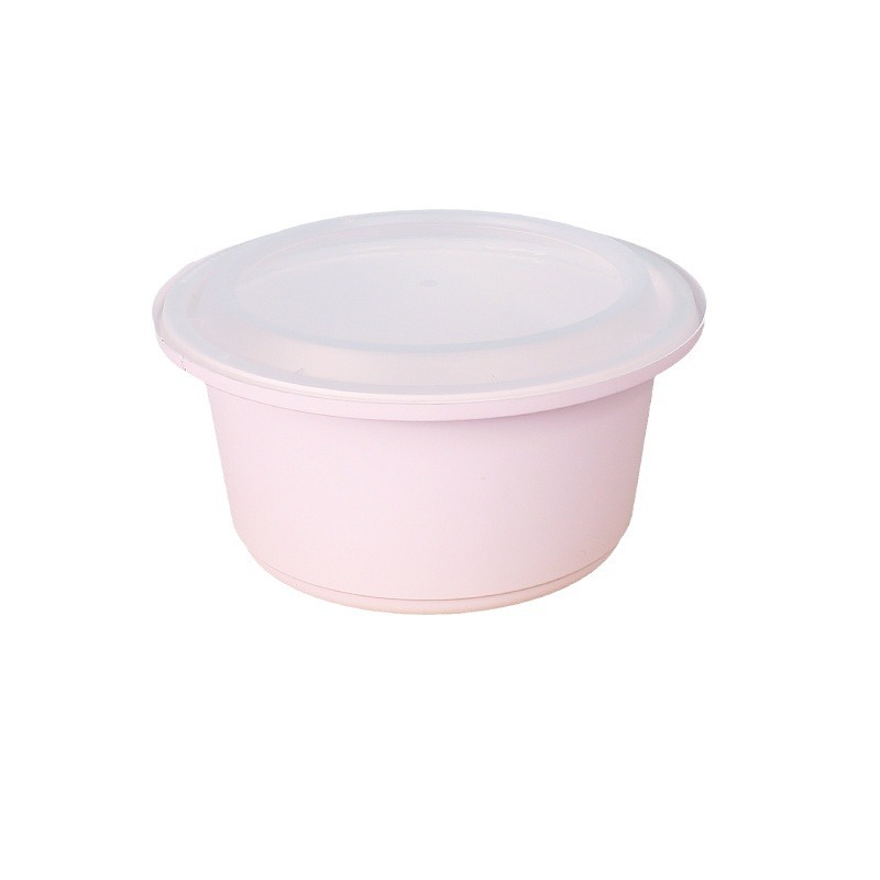 Caja para llevar a prueba de fugas, caja de comidas desechable, caja de embalaje redonda con cubierta, caja de aislamiento térmico de cierre de plástico grueso, tazón antirrobo