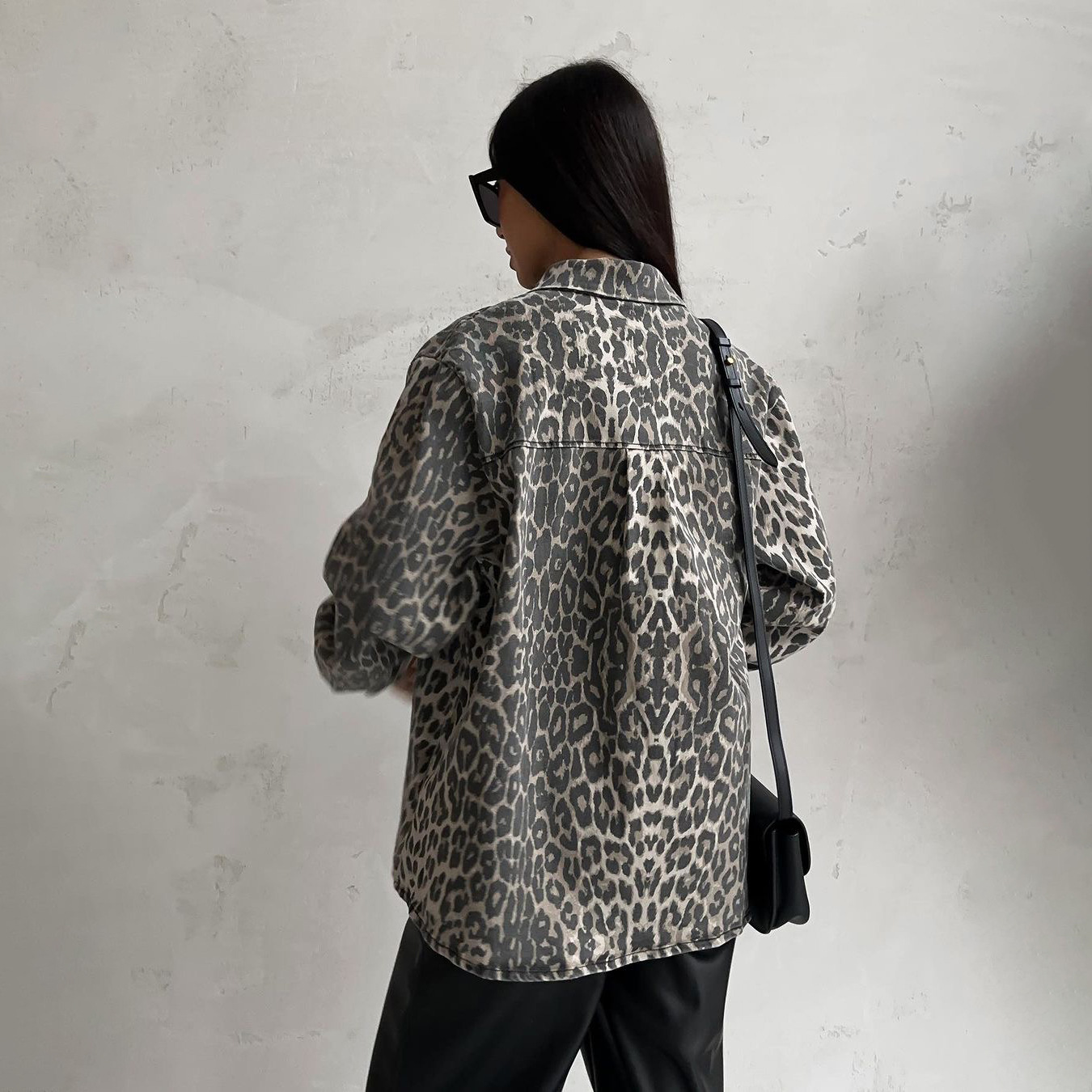 Streetwear Style Women's Streetwear Leopard Single Breasted Coat Casual Jacket